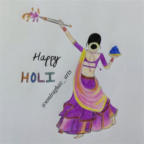 Holi Drawing Holi Holi Festival Drawing Holifestival Happy Holi