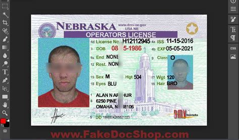 Nebraska Drivers License Template In Psd Format Fakedocshop