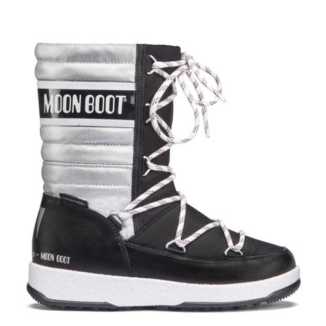 Snowboot Moon Boot Junior Quilted Met WP Black Silver Snowbootsexpert