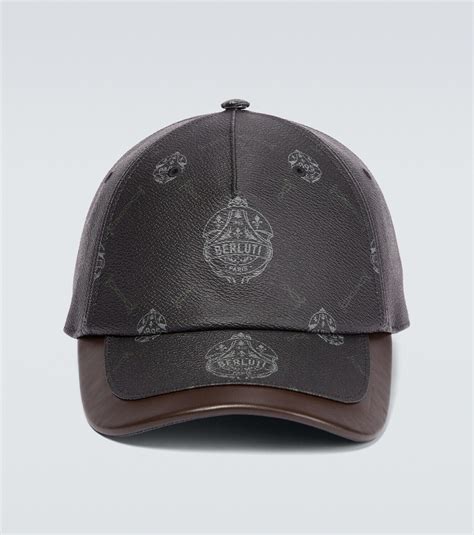 Berluti Leather Trimmed Signature Canvas Cap Berluti