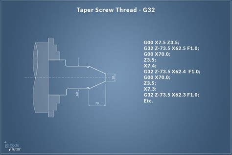 G32 Tapered Thread Cycle CNC G Code