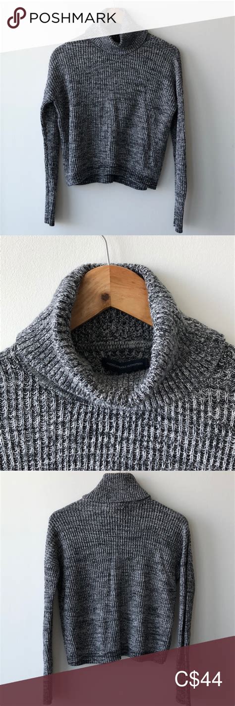 Ae Outfitters Salt Pepper Turtle Neck Sweater