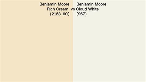 Benjamin Moore Rich Cream Vs Cloud White Side By Side Comparison