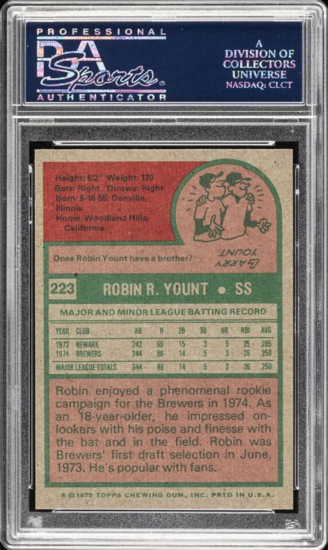 Topps Robin Yount Rookie Rc Psa Ebay