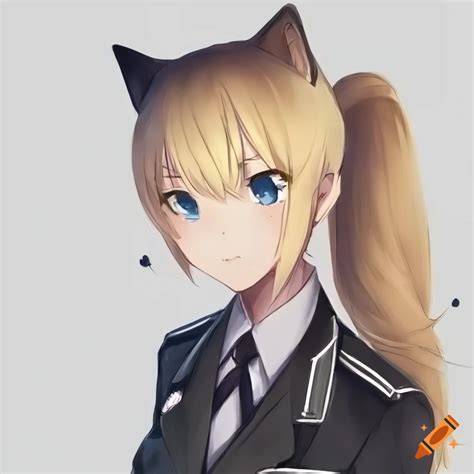 Cosplay Of A Blonde Cat Girl In Luftwaffe Uniform On Craiyon