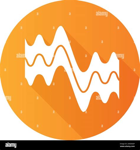 Flowing Wavy Lines Orange Flat Design Long Shadow Glyph Icon Fluid