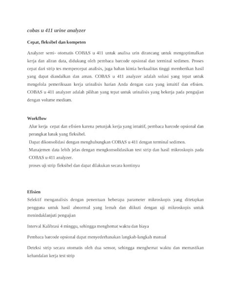 DOCX Cobas U 411 Urine Analyzer DOKUMEN TIPS