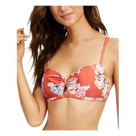 Sundazed Beka Printed Bow Bikini Swim Top Terracotta Size 34DD NWT EBay