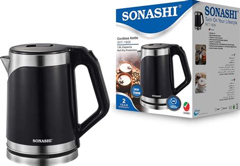 Sonashi Skt L Cordless Kettle Stainless Steel With Double