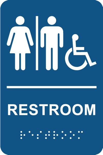 Unisex Accessible Restroom Sign With Braille Claim Your Discount