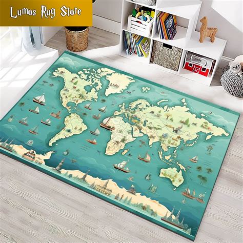 Map Rug, World Map Rug, Large World Map,office Rug, Education Rug, for Living Room Rug, Kids ...