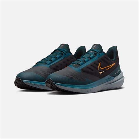 Siyah Nike Air Winflo 9 Shield Weatherised Road Running Erkek Spor