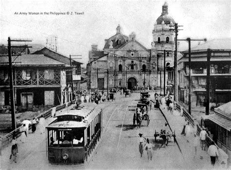 Binondo Church Tranvia Over San Fernando Bridge 1914 Or Before A