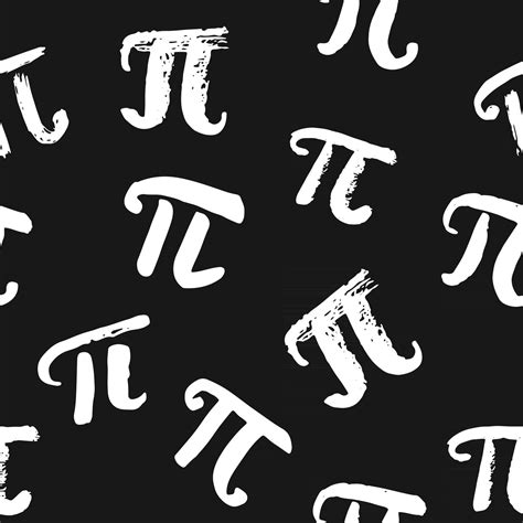 Pi Symbol Seamless Pattern Vector Illustration Hand Drawn Sketched