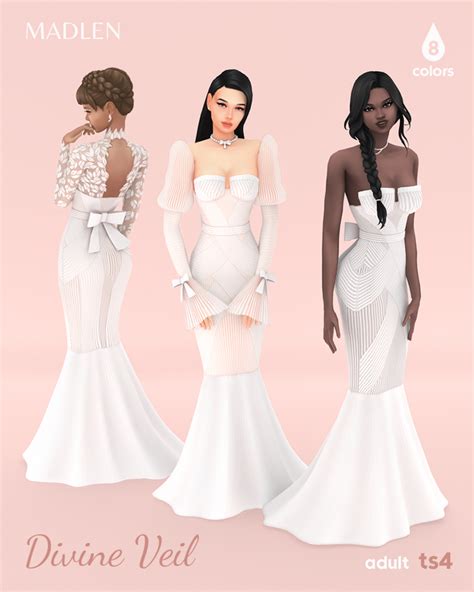 Divine Veil Set Madlen In Sims Wedding Dress Sims Dresses