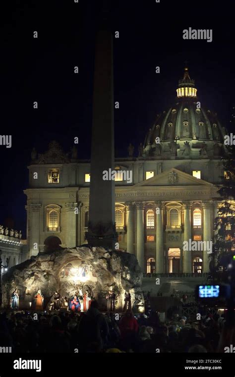 Nativity Scene In St Peter S Square At The Vatican Hi Res Stock