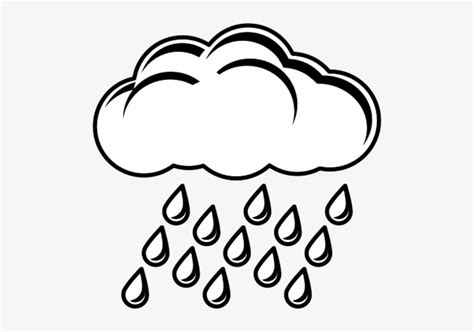 Clip Art Of Black And White Rainy Day Sign - Rain Cloud Clipart Black And White - Free ...