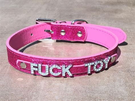 Fucktoy Fuck Toy Rhinestone Choker Black Vegan Leather Collar Etsy