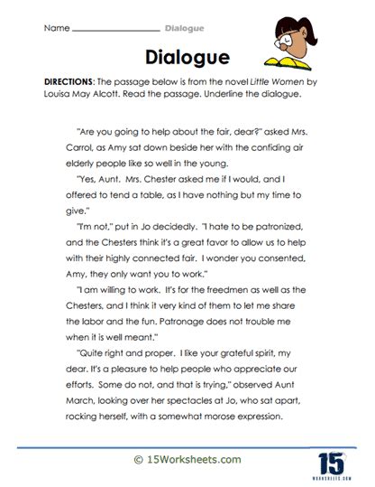 Dialogue Worksheets 15