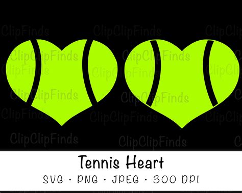 Tennis Ball Heart Svg Vector Cut File Jpeg And Png Etsy