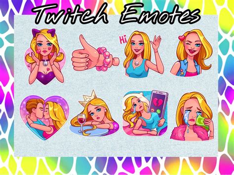 Blonde Barbie Doll Girl Emotes Twitch Emotes Discord Emotes Etsy