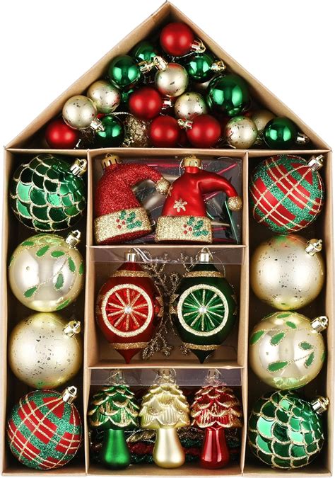 Amazon Valery Madelyn Ornaments For Christmas Trees 70ct Red