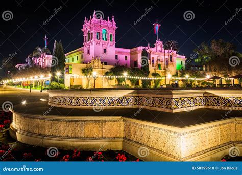 The EL Prado Restaurant at Night in Balboa Park, Stock Photo - Image of ...