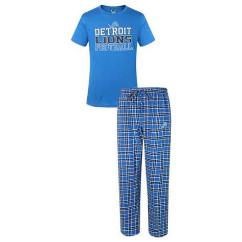 Detroit Lions Medalist Blue Pant And T Shirt Pajama Set Detroit Game Gear