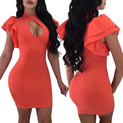 2019 Plus Size Sexy Dresses Slim Mini Women Ruffles Summer Dress Pencil Dresses Aliexpress