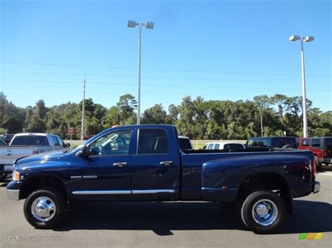 2005 Patriot Blue Pearl Dodge Ram 3500 Laramie Quad Cab 4x4 Dually