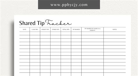 Shared Server Tip Tracker Efficient Template For Tip Management