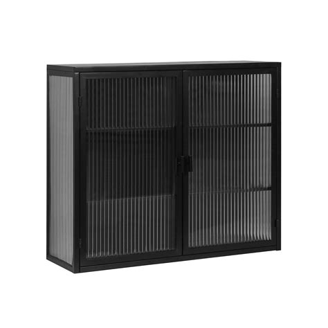 27.56"Modern Wall Cabinet with Glass Doors, Bathroom Cabinet with