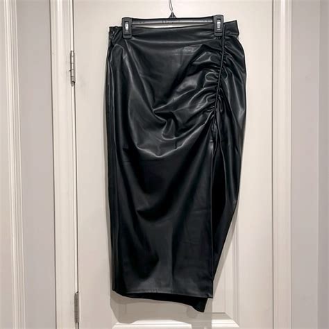 Zara Skirts Zara Faux Leather Midi Skirt Poshmark