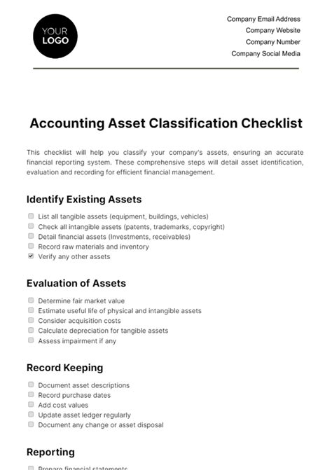 Free Accounting Checklist Templates Editable And Printable