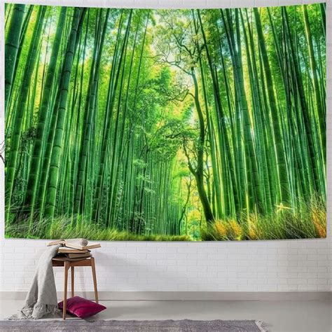 Canflashion Forest With Pathway Tapestry Rainforest Nature Landscape