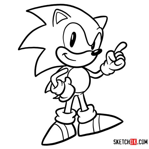 How to draw Sonic the Hedgehog SEGA games style - Step by step drawing ...