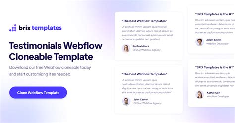 Testimonials Webflow Cloneable Template BRIX Templates