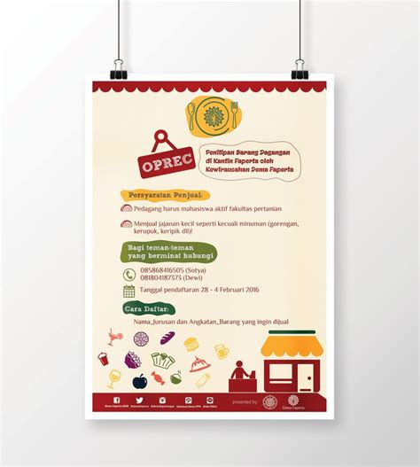 Poster Oprec Tenant Kantin Sehat Fakultas Pertanian Ugm Mifta Chu Desain Pamflet Desain Keripik