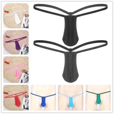 MENS SEXY SISSY Bulge Pouch Thong Bikini G String Micro T Back Panties Underwear