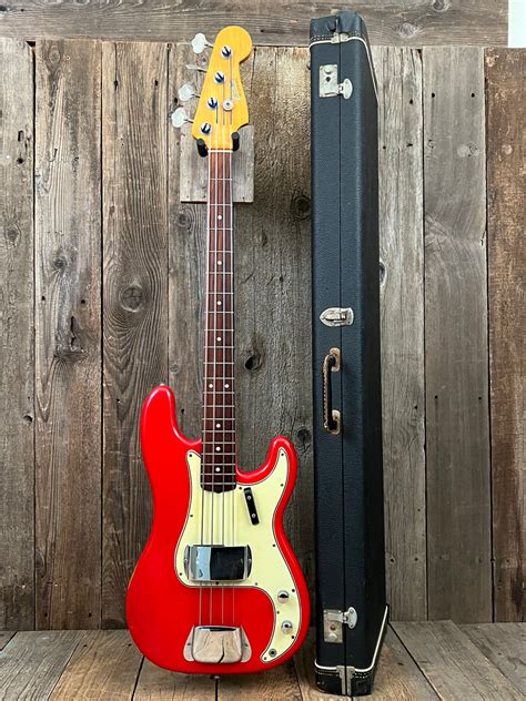 SOLD - Fender Precision Bass 1965 Fiesta Red L Plate Fiesta Red Body O ...