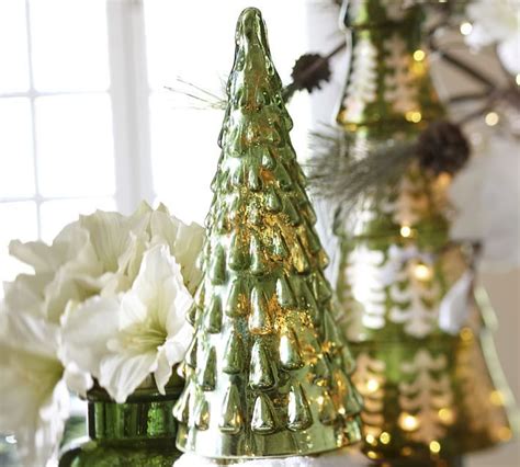 Green Mercury Glass Trees Mercury Glass Glass Christmas Decorations