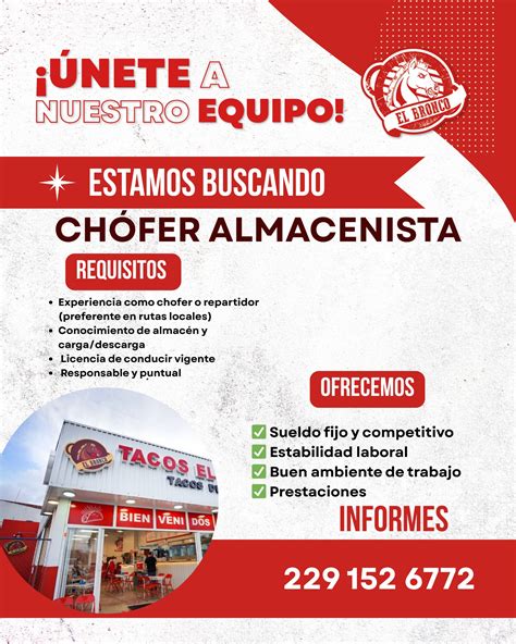 ¡Ú𝐧𝐞𝐭𝐞 𝐚𝐥 𝐞𝐪𝐮𝐢𝐩𝐨 𝐝𝐞 𝐭𝐫𝐚𝐛𝐚𝐣𝐨 𝐝𝐞 𝐓𝐚𝐜𝐨𝐬... - RH Tacos el Bronco | Facebook