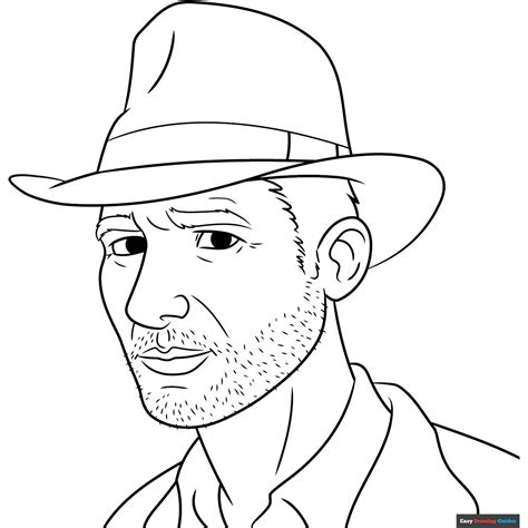 Indiana Jones Coloring Page Easy Drawing Guides In 2024 Coloring