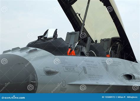 The Cockpit Of F-16 Fighting Falcon Fighter Jet Plane Editorial Image ...