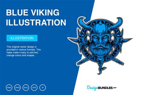 Blue Viking Vector Illustration