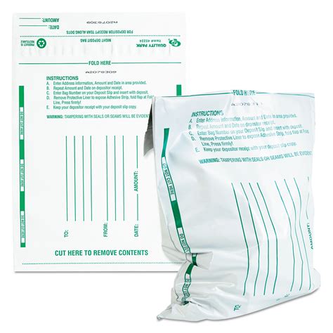 Quality Park™ Poly Night Deposit Bags Wtear Off Receipt 10 X 13