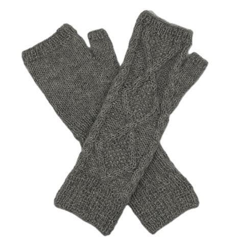 Qaway Hand Knit Alpaca Fingerless Gloves With Peruvian Designs