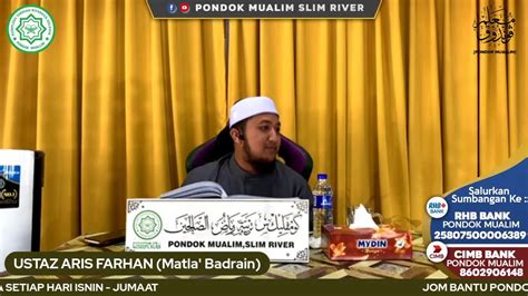 Ustaz Aris Farhan Matla Ul Badrain Youtube