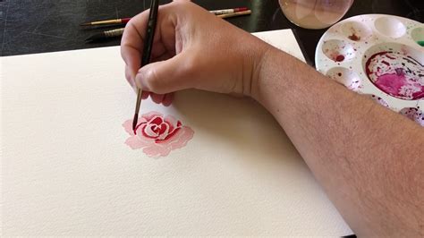 Watercolor How To Paint A Simple Peony Easy Youtube