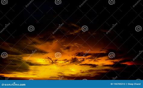 Colourful Sunset in Stormy Sky Afternoon Stock Illustration ...